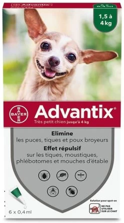 Advantix Très Petit Chien - 4 Kg - Bayer