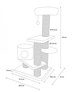 Arbre à Chat Baloo Khan Pour Chat - Flamingo -Fournitures Pour Animaux arbre a chat baloo khan pour chat flamingo 2