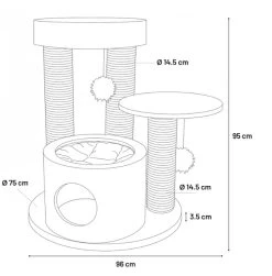 Arbre à Chat Roselle Hana Gris - Flamingo -Fournitures Pour Animaux arbre a chat roselle hana gris flamingo 2
