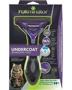 Brosse Chat M/L Poils Longs Undercoat DeShedding - Furminator -Fournitures Pour Animaux brosse chat m l poils longs undercoat deshedding furminator 2