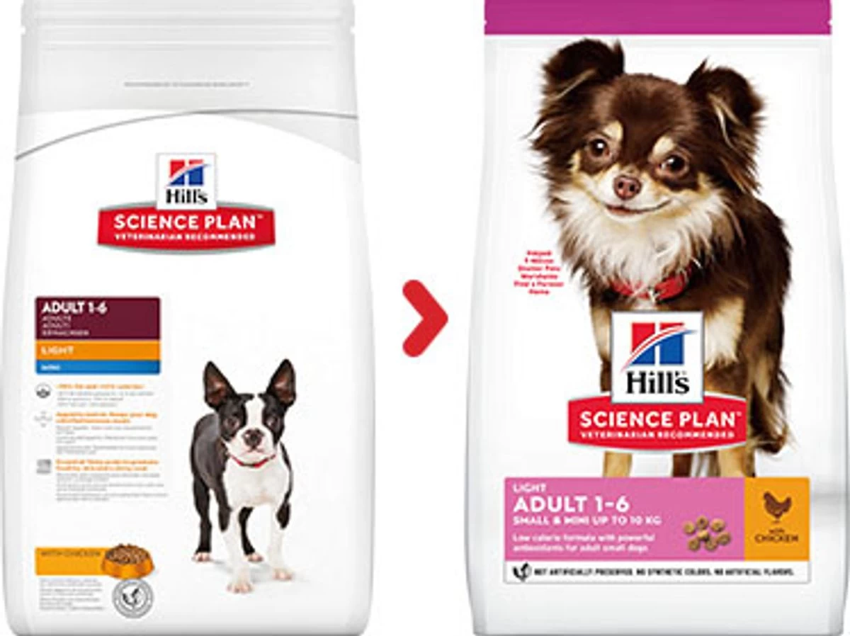 Canine Adult "Light" Small & Mini Poulet - Hill's Science Plan 3 Canine Adult "Light" Small & Mini Poulet - Hill's Science Plan