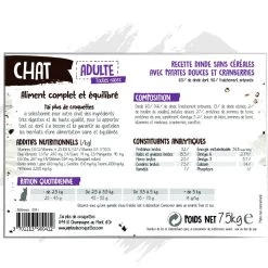 Chat Adulte Toutes Races - "Dinde Sans Céréales" - J'ai Plus De Croquettes -Fournitures Pour Animaux chat adulte toutes races dinde sans cereales j ai plus de croquettes 4