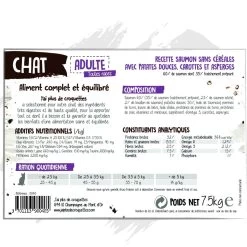 Chat Adulte Toutes Races - "Saumon Sans Céréales" - J'ai Plus De Croquettes -Fournitures Pour Animaux chat adulte toutes races saumon sans cereales j ai plus de croquettes 3