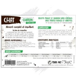 Chaton Toutes Races - "Poulet Et Saumon Sans Céréales" - J'ai Plus De Croquettes -Fournitures Pour Animaux chaton toutes races poulet et saumon sans cereales j ai plus de croquettes 3