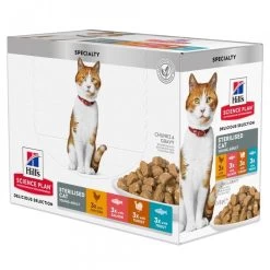 Feline Sterilised Cat Multipack Poulet Dinde Saumon Truite 12x85g - Hill's Science Plan