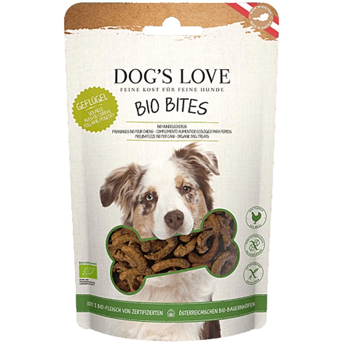 Friandises Bio Sans Gluten à La Volaille - Dog's Love 3 Friandises Bio Sans Gluten à La Volaille - Dog's Love