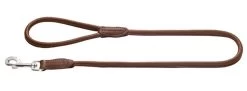 Laisse Cuir "Round & Soft" Marron Foncé - Hunter
