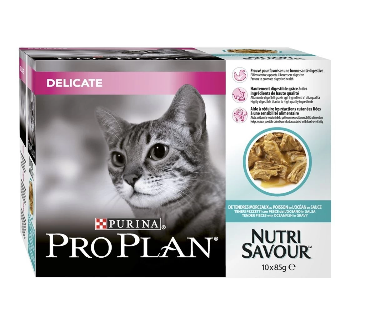 Nutrisavour "Delicate" Riche En Poisson 10 X 85 G - Pro Plan 3 Nutrisavour "Delicate" Riche En Poisson 10 X 85 G - Pro Plan