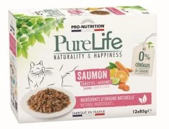 PureLife Chat Wet Saumon (12 X 85 G) - Flatazor
