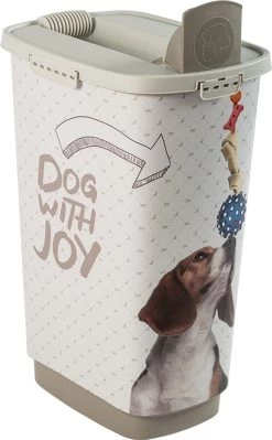 Verseuse à Croquettes "Dog With Joy' Chien 50 Litres - Rotho Mypet -Fournitures Pour Animaux verseuse a croquettes dog with joy chien 50 litres rotho mypet 1
